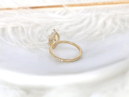 2 CT Emerald Pave Moissanite Engagement Ring