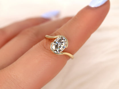 2 CT Emerald Pave Moissanite Engagement Ring