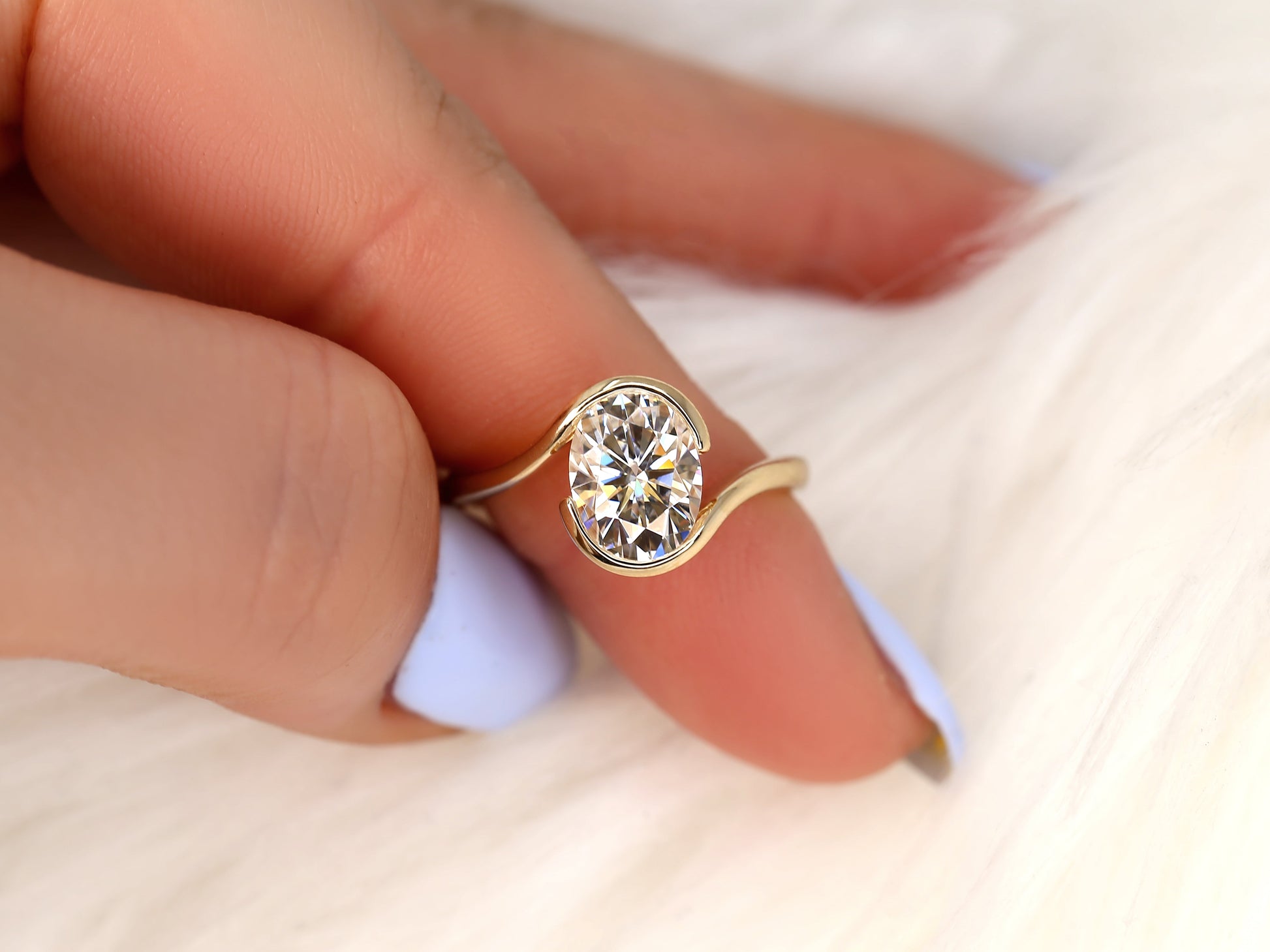 2 CT Emerald Pave Moissanite Engagement Ring