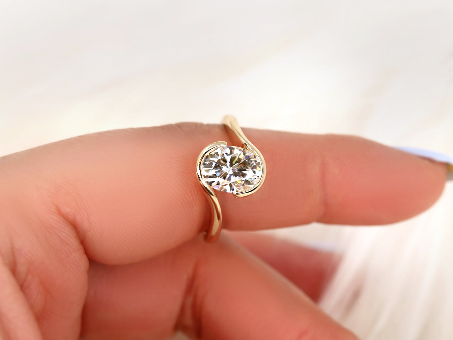 2 CT Emerald Pave Moissanite Engagement Ring