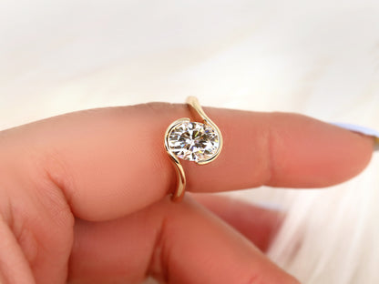 2 CT Emerald Pave Moissanite Engagement Ring