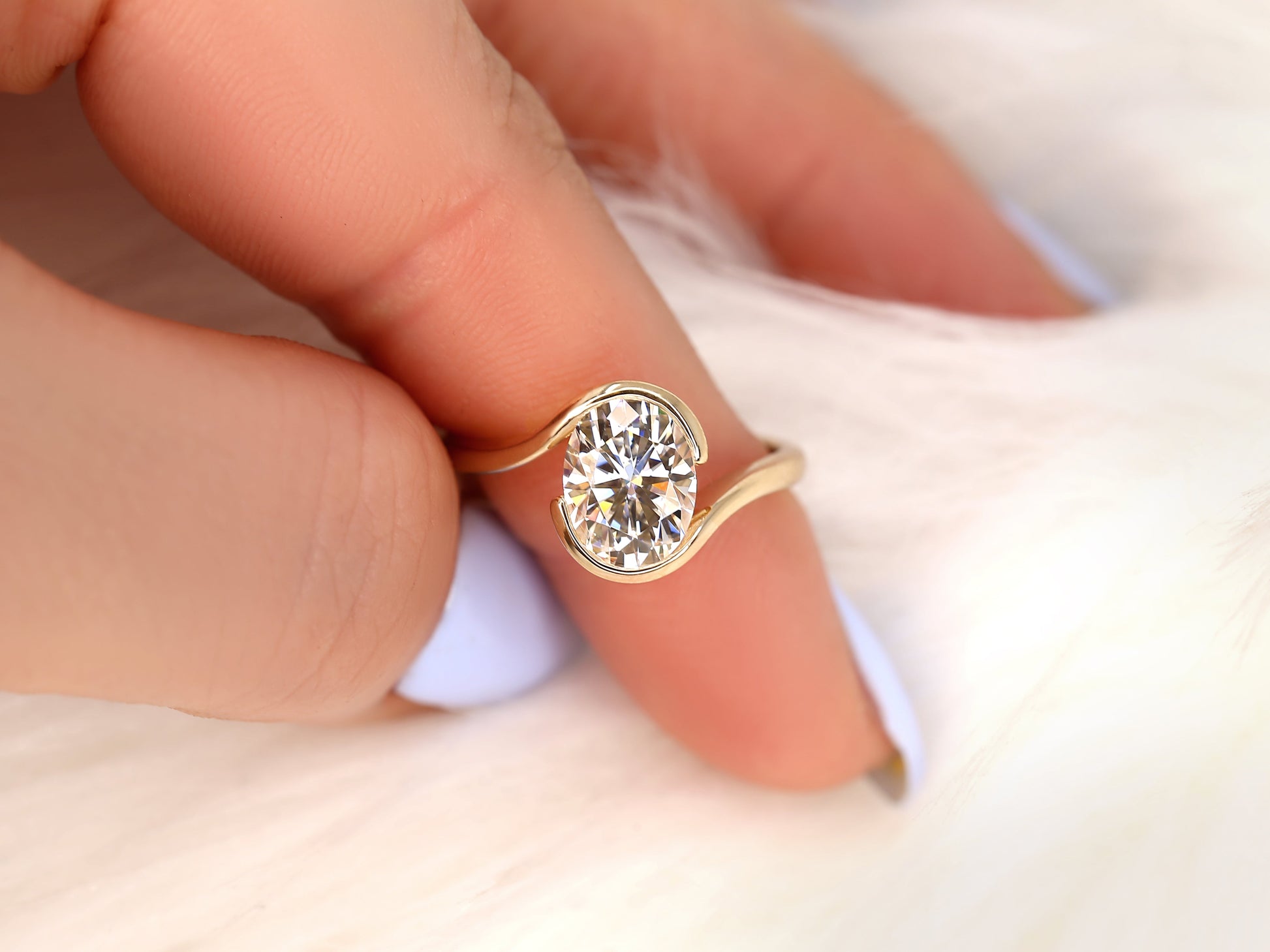 2 CT Emerald Pave Moissanite Engagement Ring