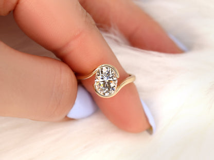 2 CT Emerald Pave Moissanite Engagement Ring