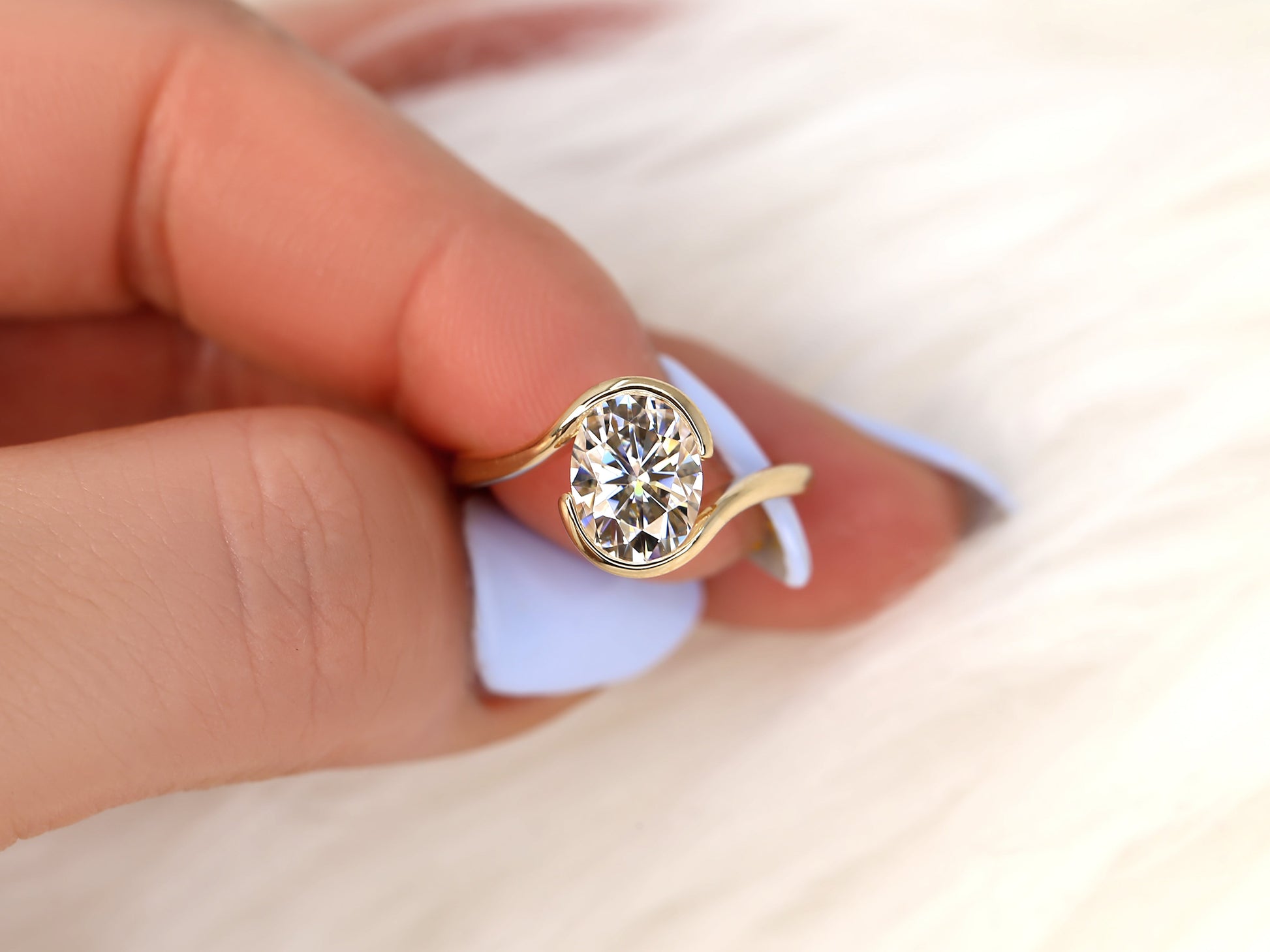 2 CT Emerald Pave Moissanite Engagement Ring