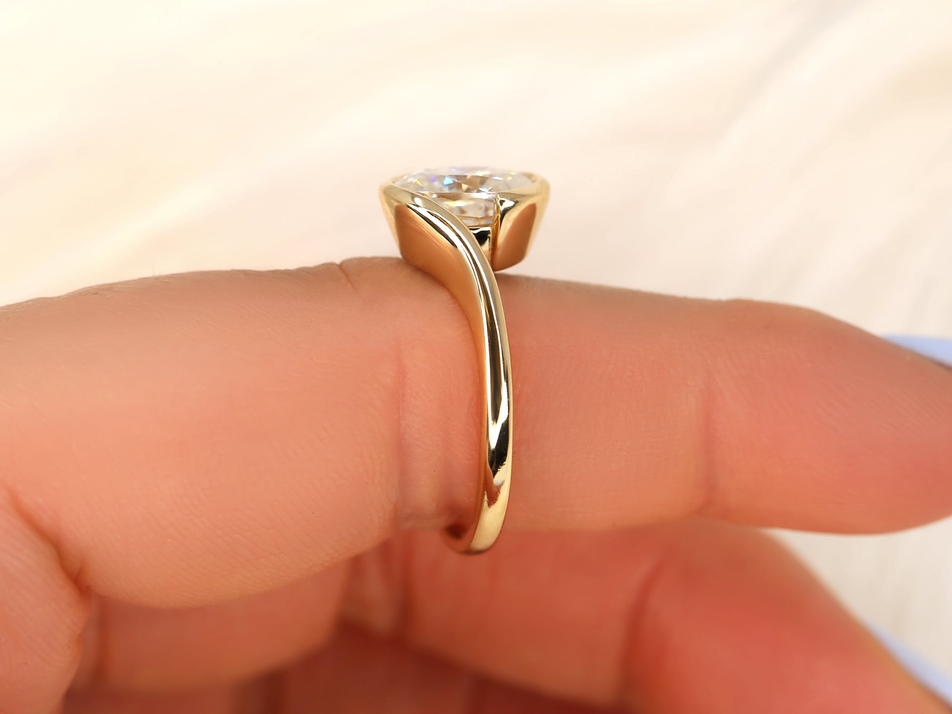 2 CT Emerald Pave Moissanite Engagement Ring
