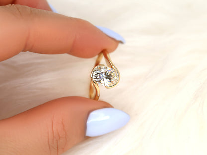 2 CT Emerald Pave Moissanite Engagement Ring