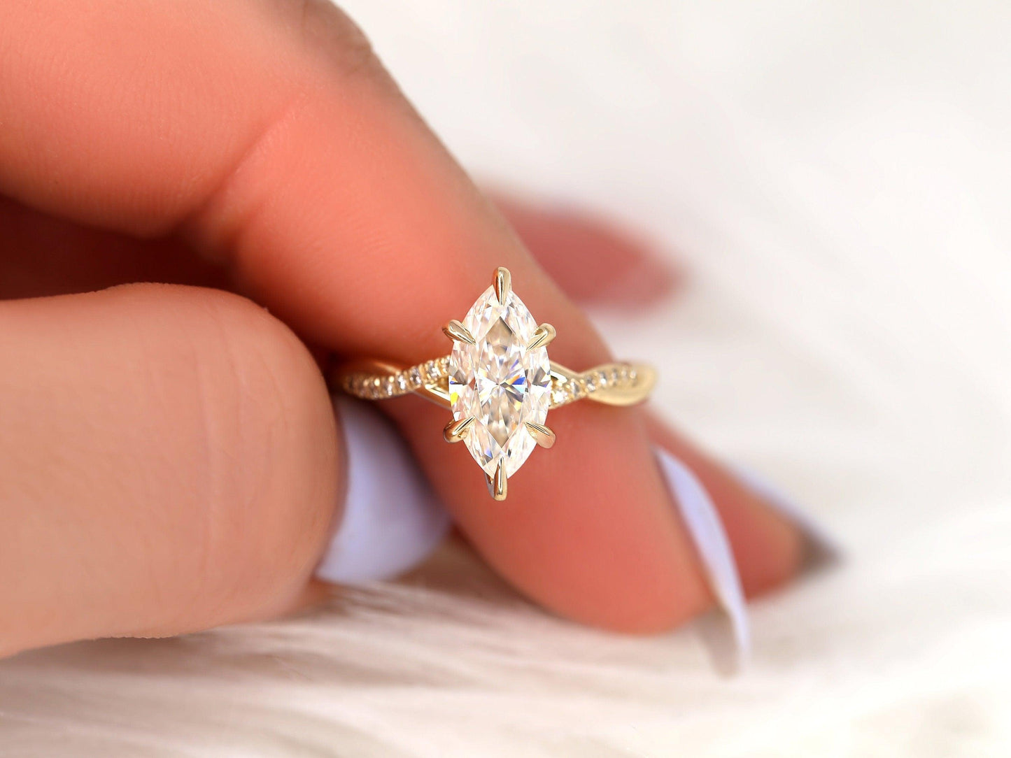 2 CT Emerald Pave Moissanite Engagement Ring