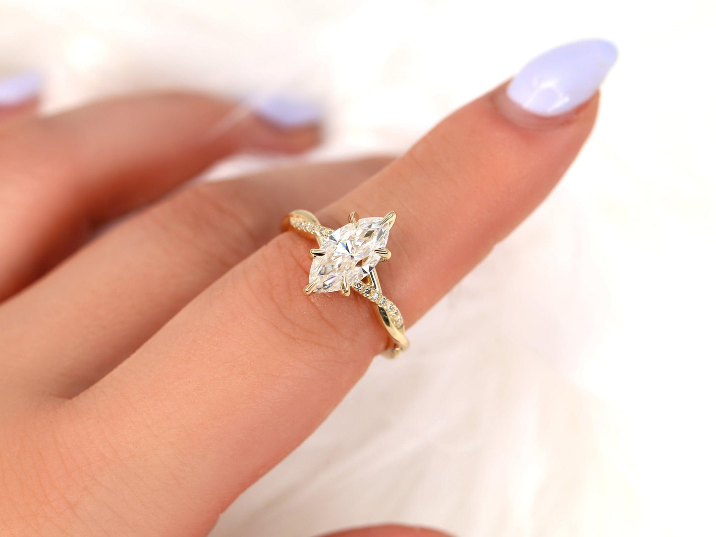 2 CT Emerald Pave Moissanite Engagement Ring