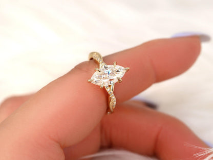 2 CT Emerald Pave Moissanite Engagement Ring