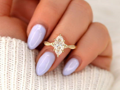 2 CT Emerald Pave Moissanite Engagement Ring