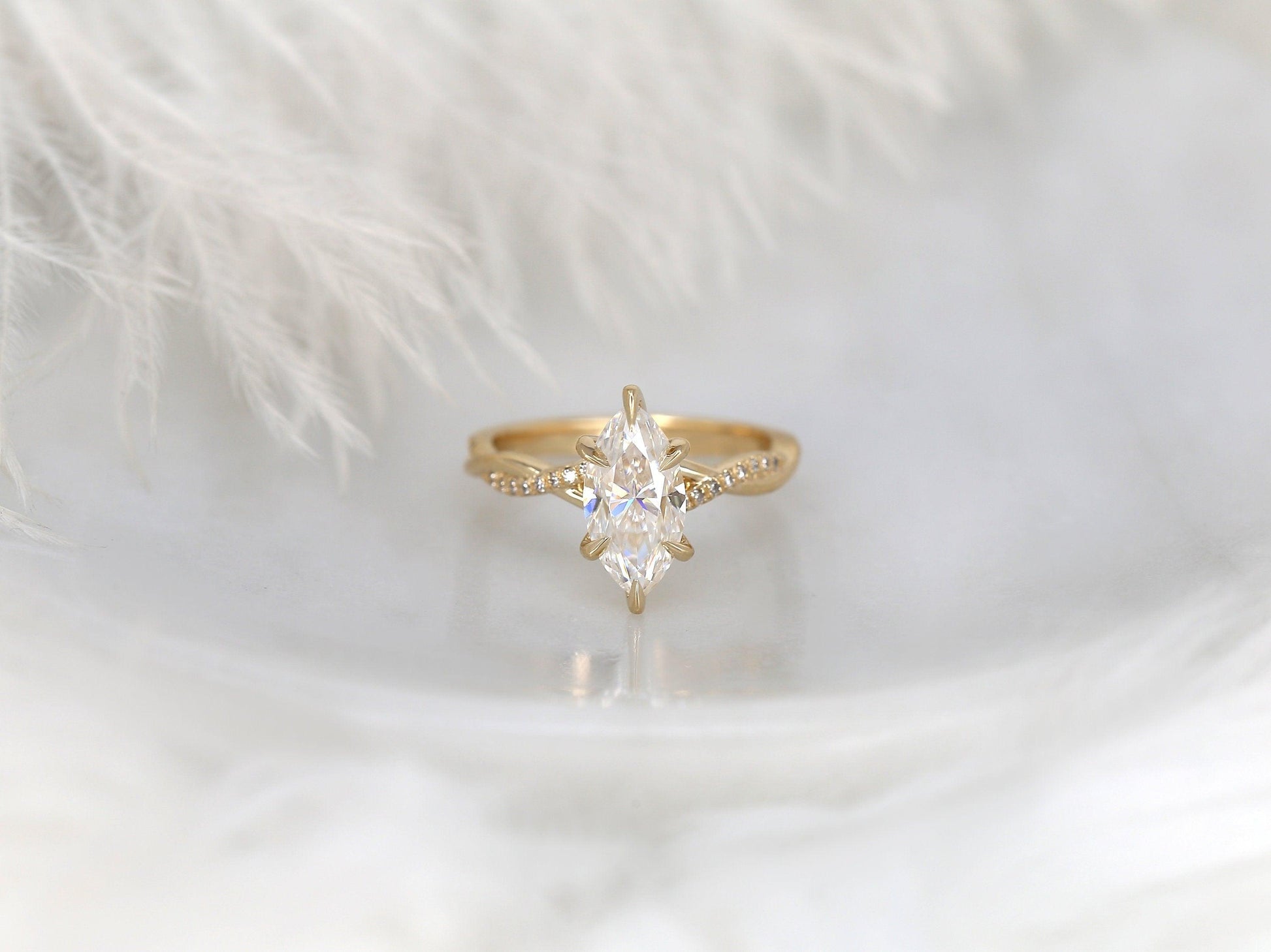 2 CT Emerald Pave Moissanite Engagement Ring