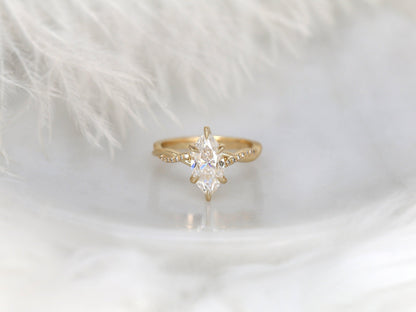 2 CT Emerald Pave Moissanite Engagement Ring