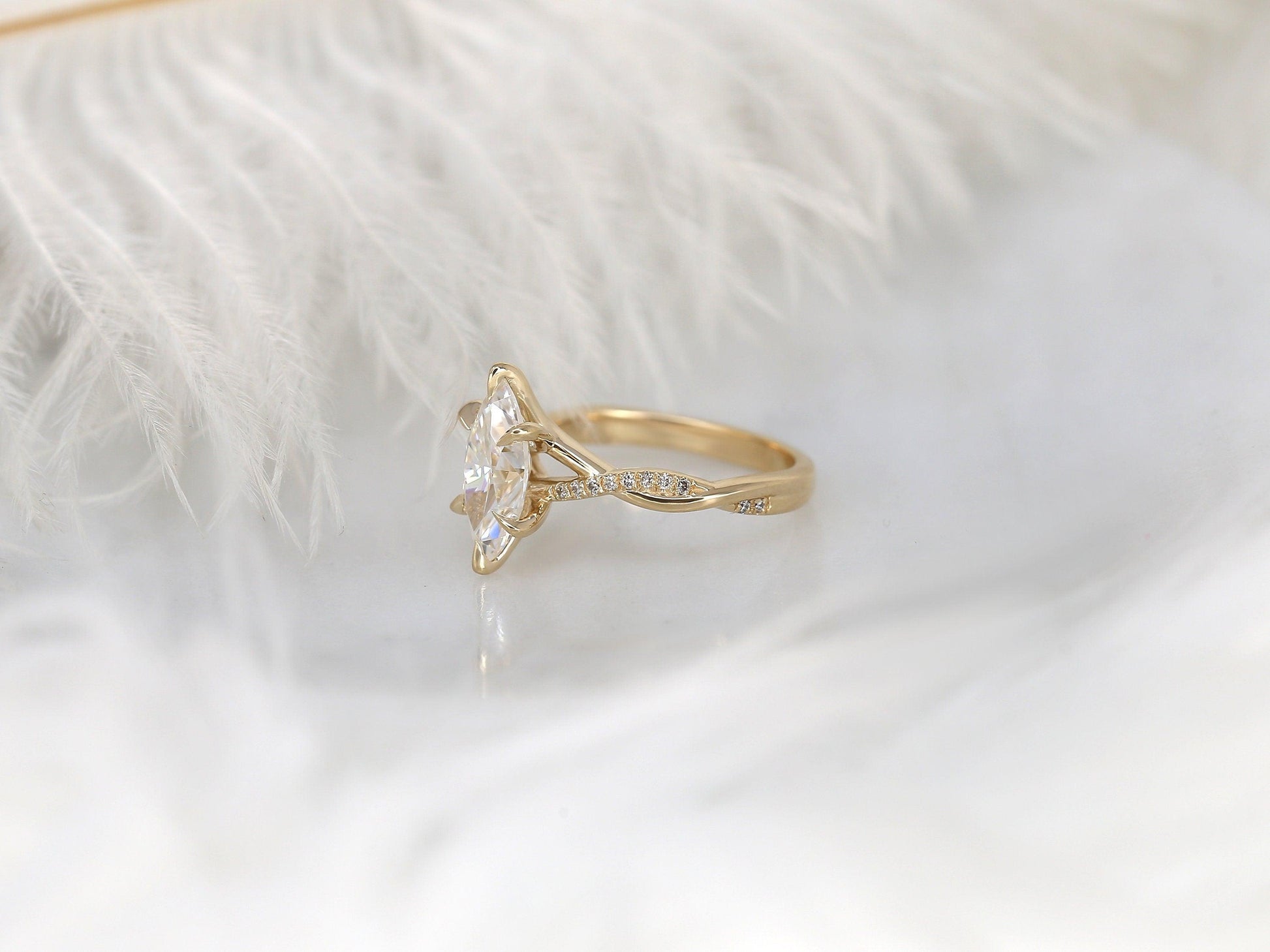 2 CT Emerald Pave Moissanite Engagement Ring