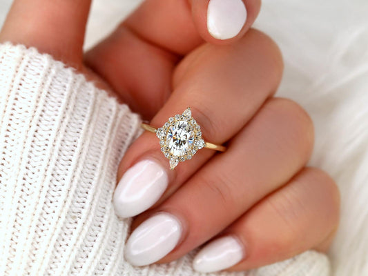 2 CT Emerald Pave Moissanite Engagement Ring
