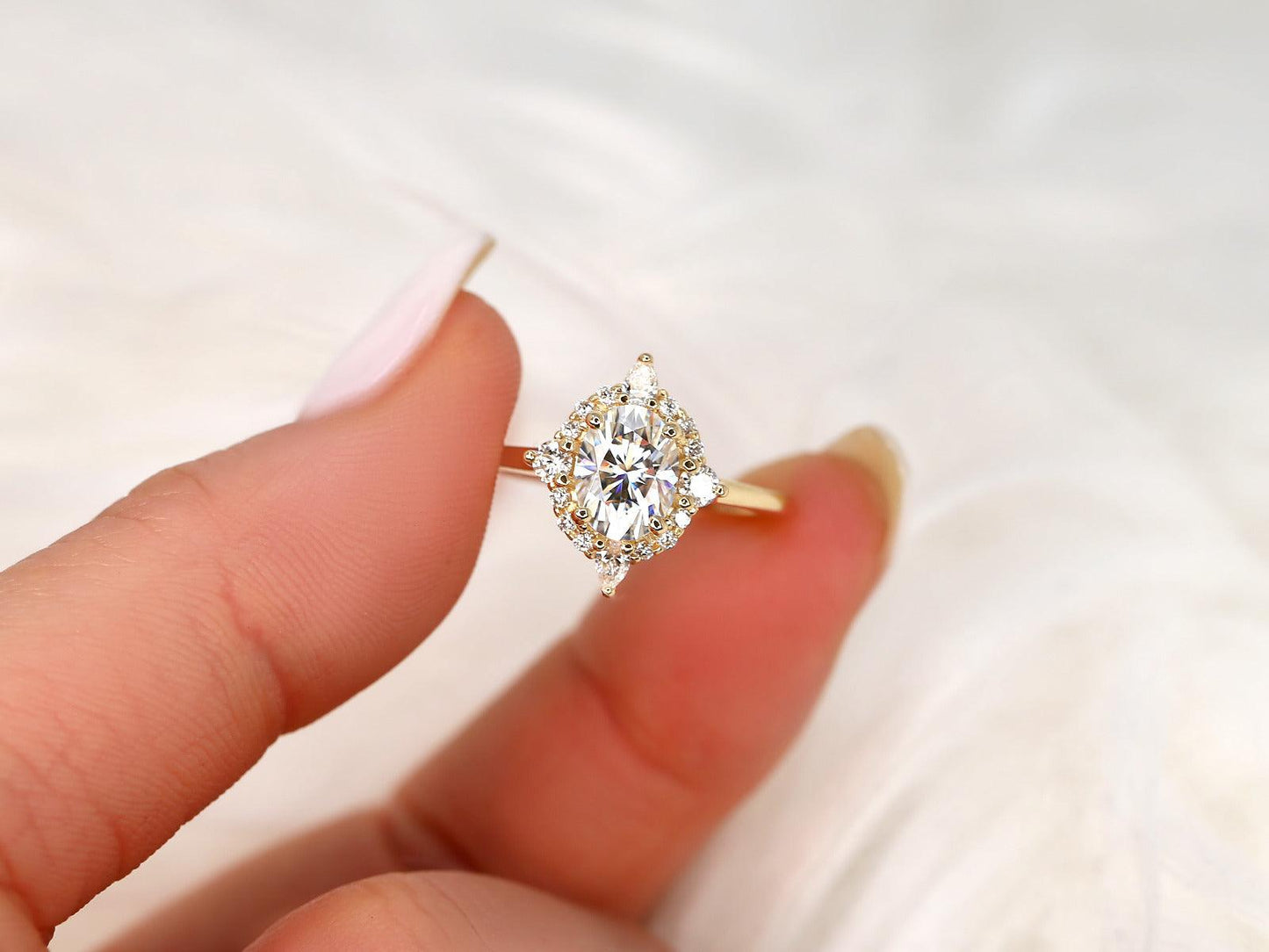 2 CT Emerald Pave Moissanite Engagement Ring