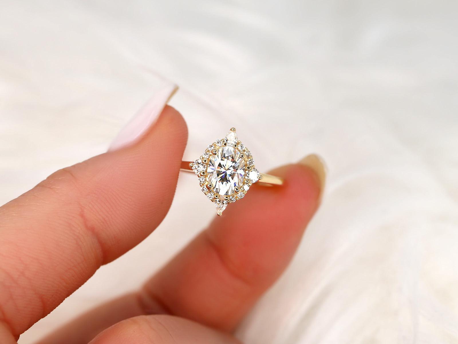 2 CT Emerald Pave Moissanite Engagement Ring
