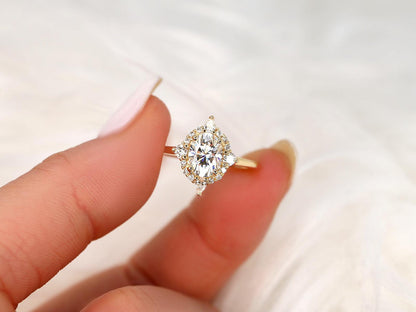 2 CT Emerald Pave Moissanite Engagement Ring