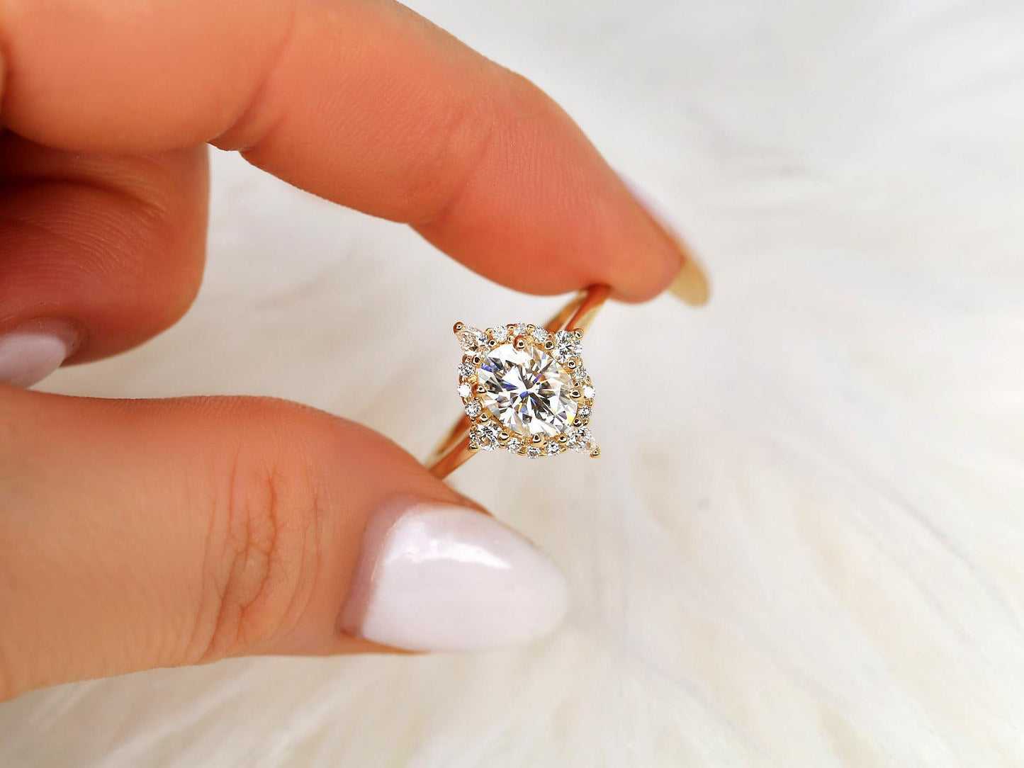 2 CT Emerald Pave Moissanite Engagement Ring