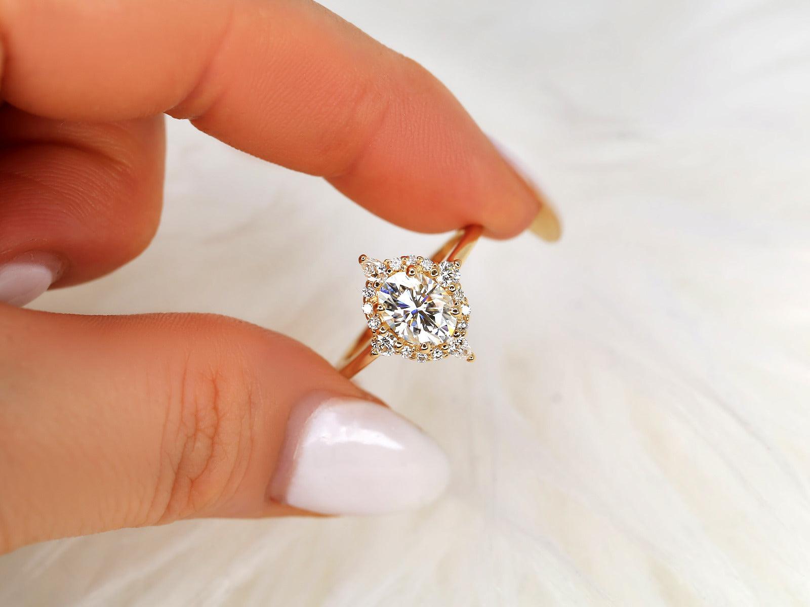 2 CT Emerald Pave Moissanite Engagement Ring