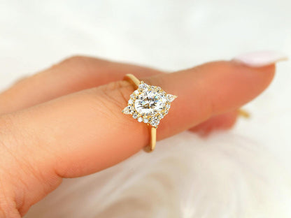 2 CT Emerald Pave Moissanite Engagement Ring