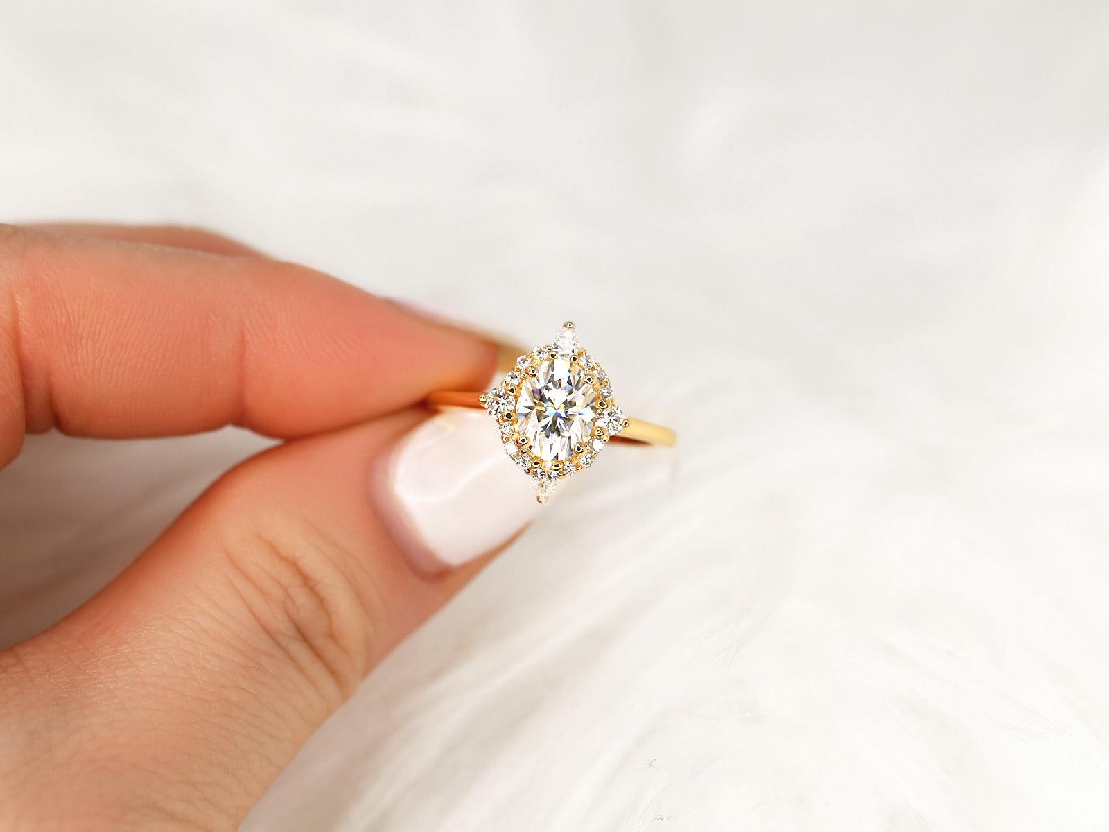 2 CT Emerald Pave Moissanite Engagement Ring