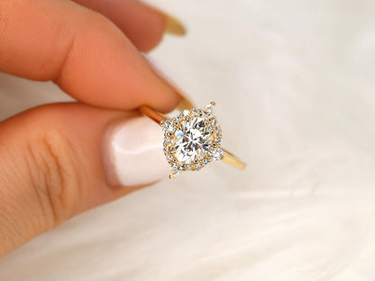 2 CT Emerald Pave Moissanite Engagement Ring