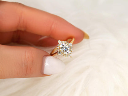 2 CT Emerald Pave Moissanite Engagement Ring