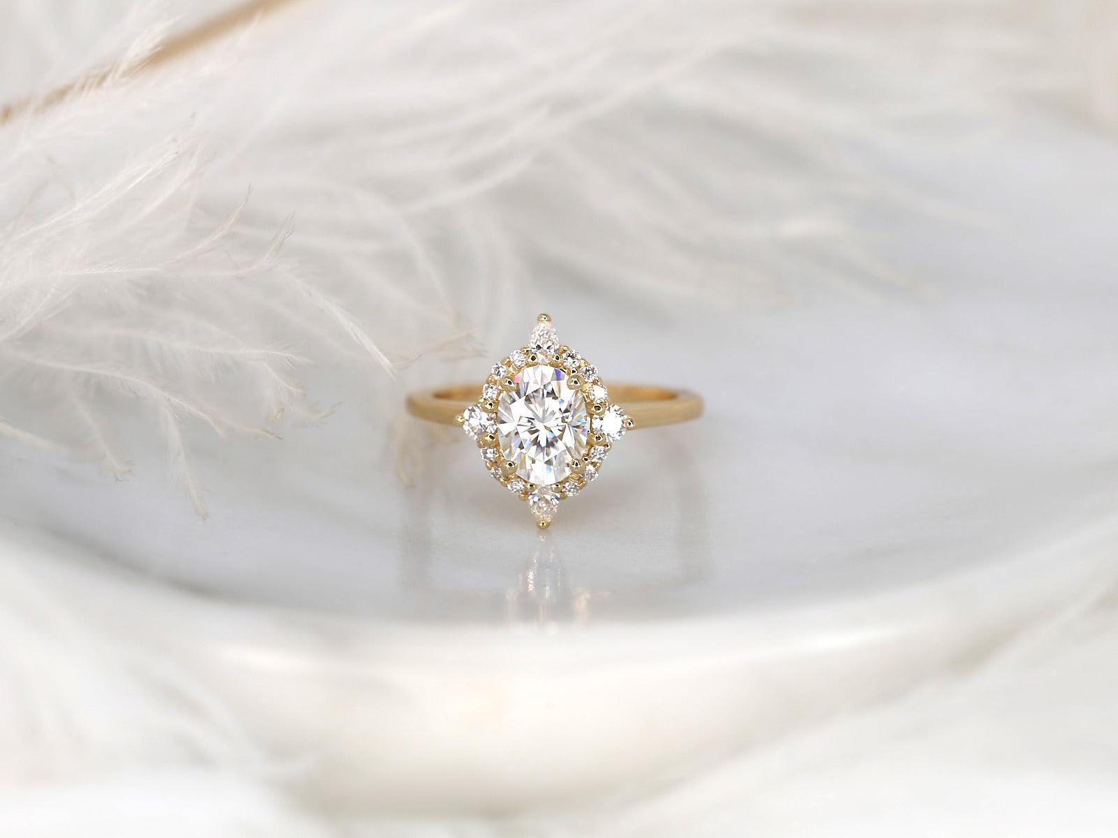2 CT Emerald Pave Moissanite Engagement Ring