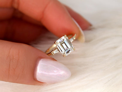 2 CT Emerald Pave Moissanite Engagement Ring