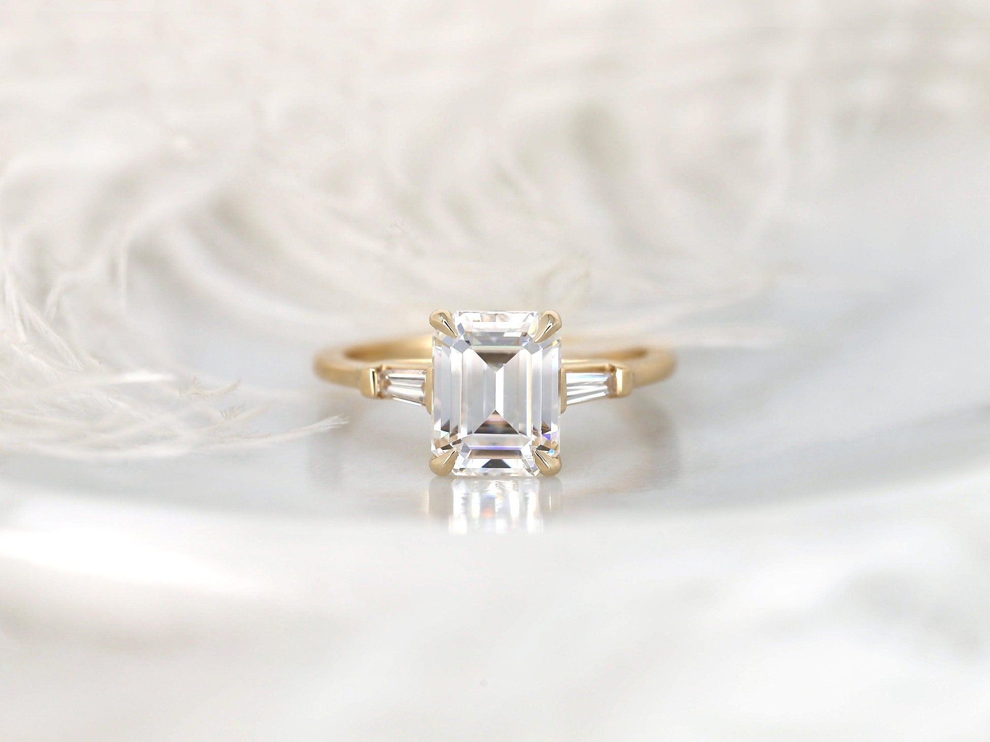 2 CT Emerald Pave Moissanite Engagement Ring
