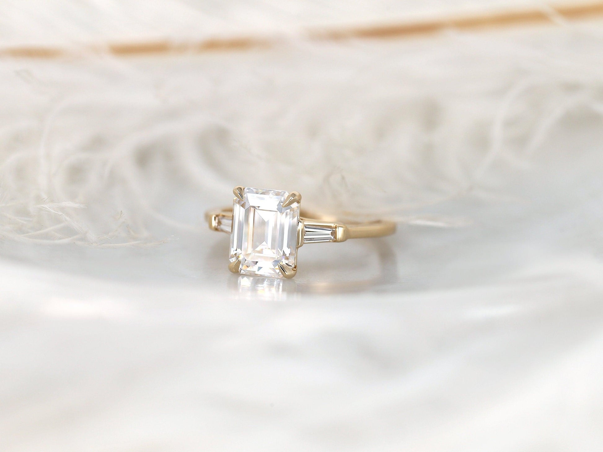 2 CT Emerald Pave Moissanite Engagement Ring