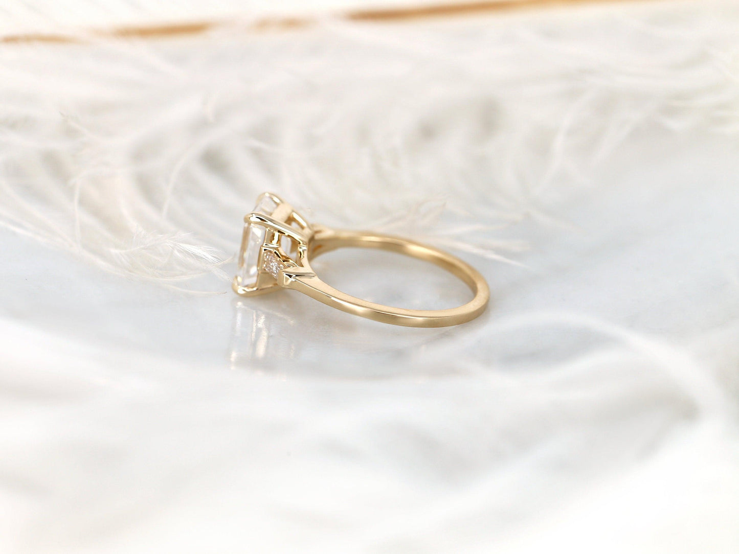 2 CT Emerald Pave Moissanite Engagement Ring