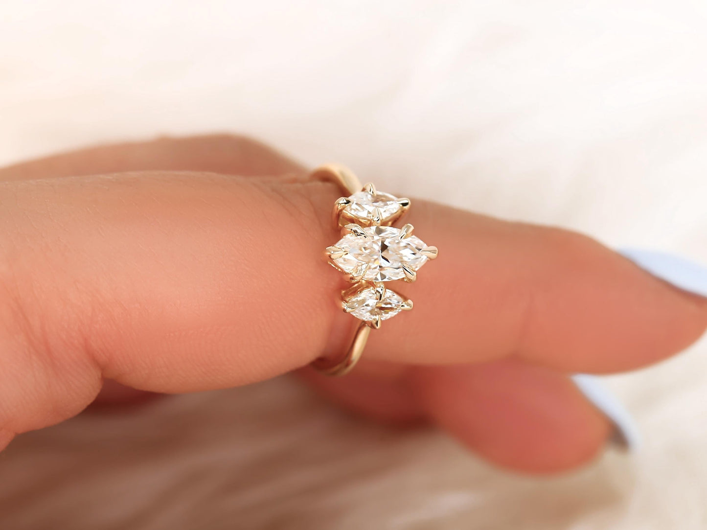 2 CT Emerald Pave Moissanite Engagement Ring