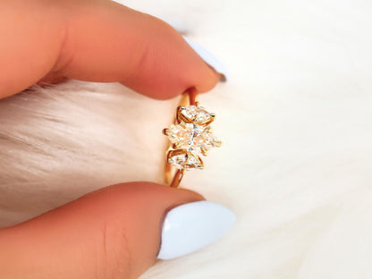 2 CT Emerald Pave Moissanite Engagement Ring