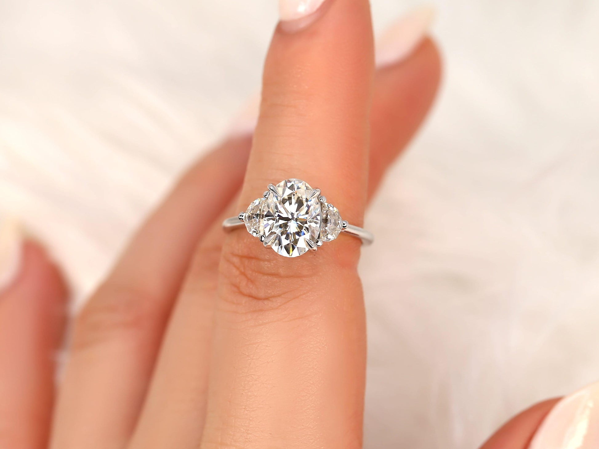 2 CT Emerald Pave Moissanite Engagement Ring