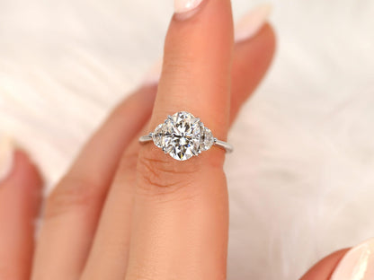 2 CT Emerald Pave Moissanite Engagement Ring