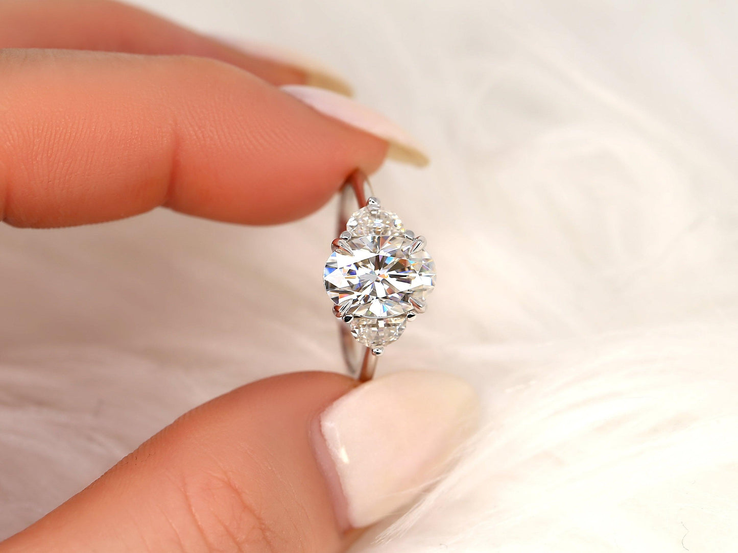 2 CT Emerald Pave Moissanite Engagement Ring