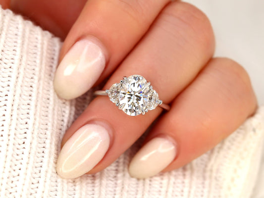 2 CT Emerald Pave Moissanite Engagement Ring