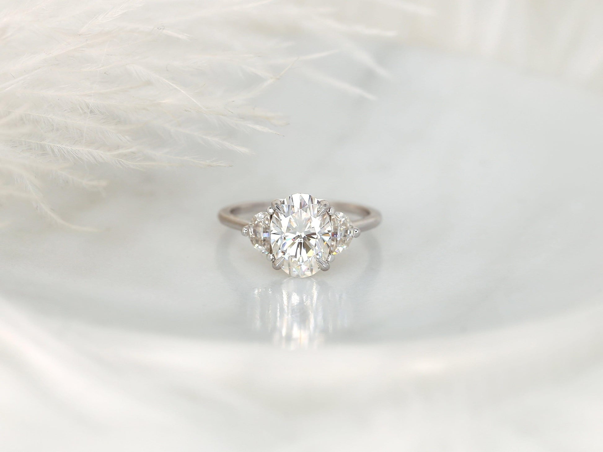 2 CT Emerald Pave Moissanite Engagement Ring
