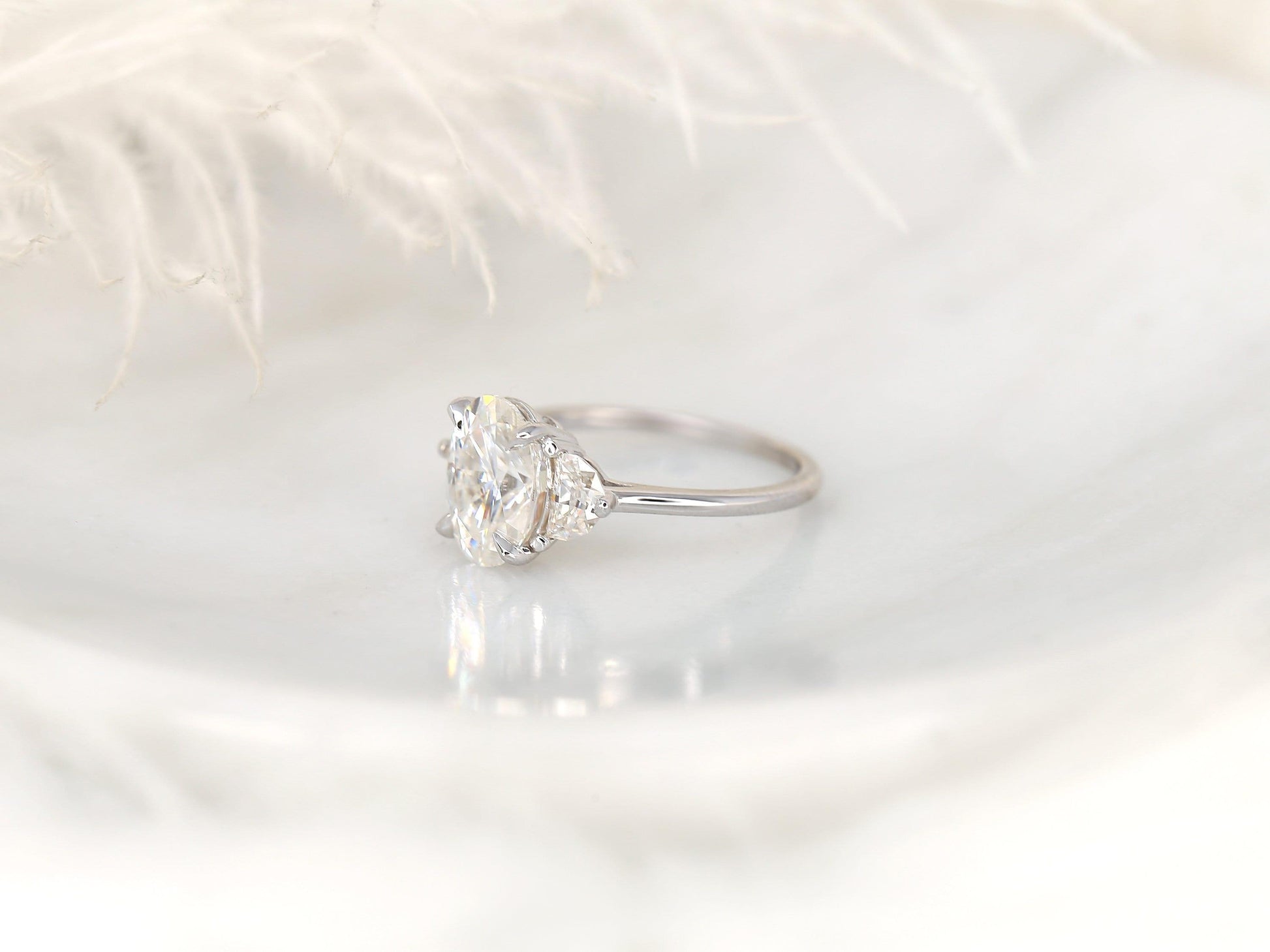 2 CT Emerald Pave Moissanite Engagement Ring