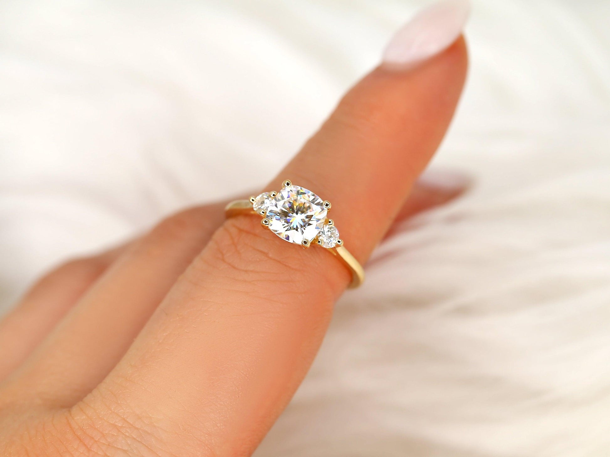 2 CT Emerald Pave Moissanite Engagement Ring