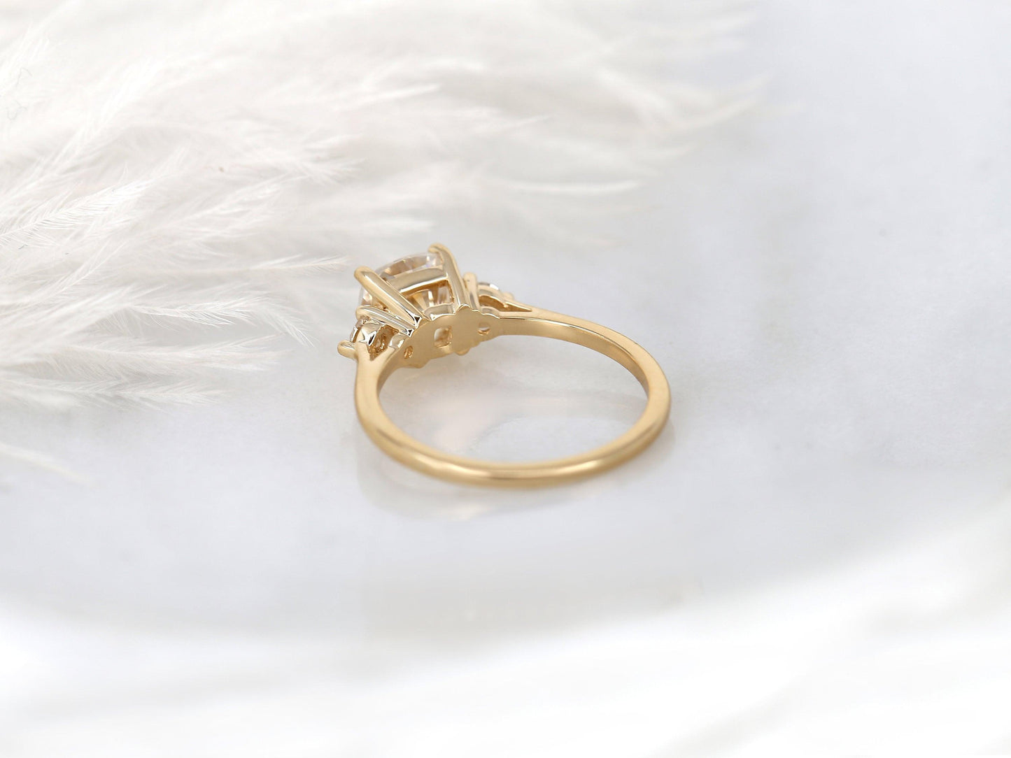 2 CT Emerald Pave Moissanite Engagement Ring