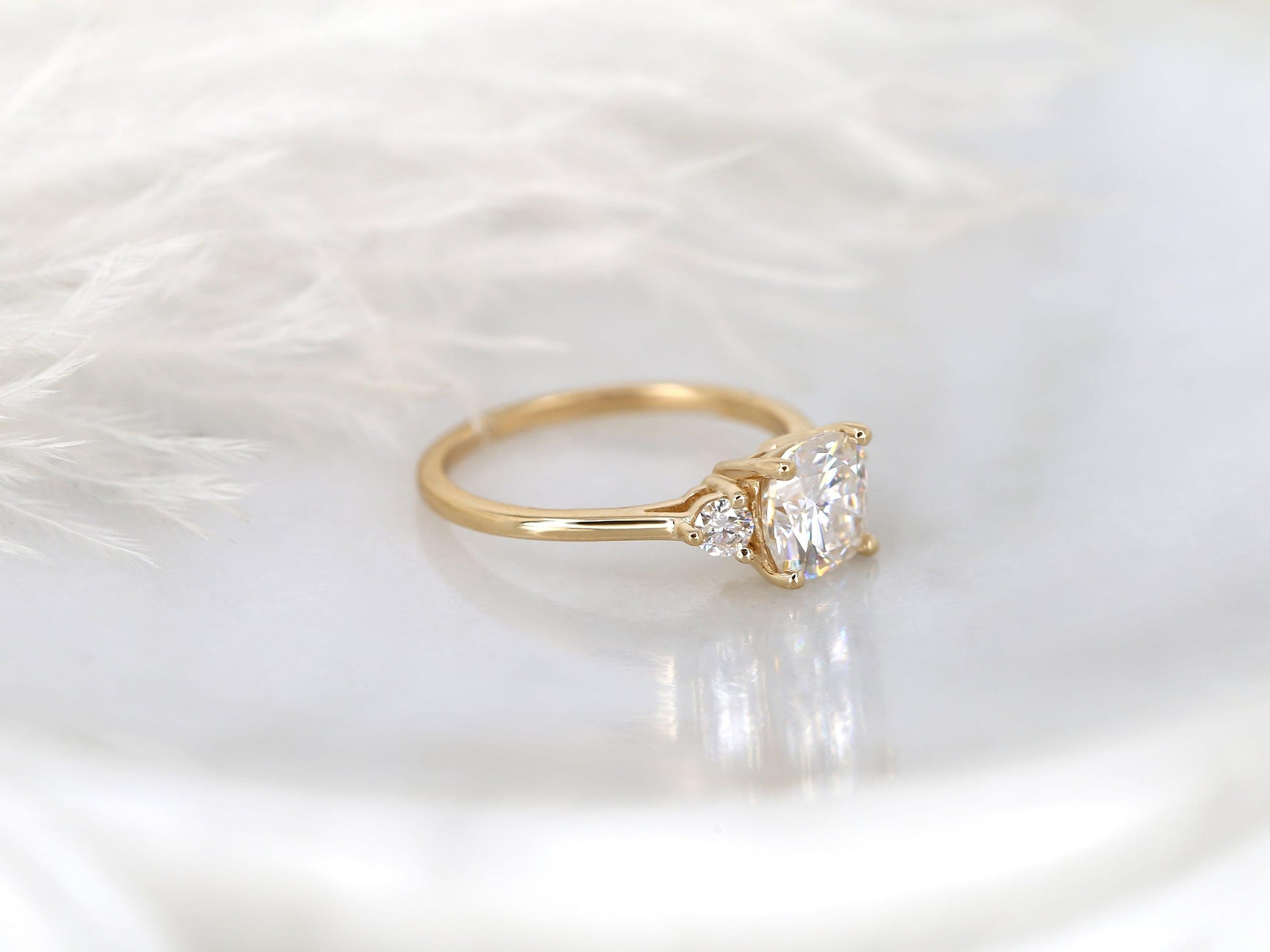 2 CT Emerald Pave Moissanite Engagement Ring