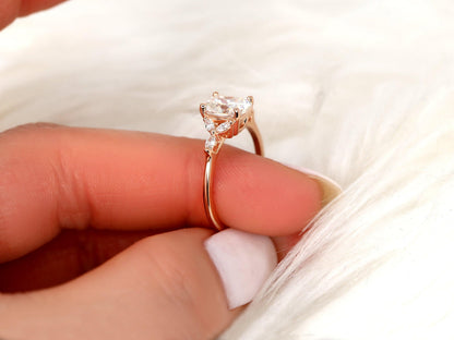 2 CT Emerald Pave Moissanite Engagement Ring