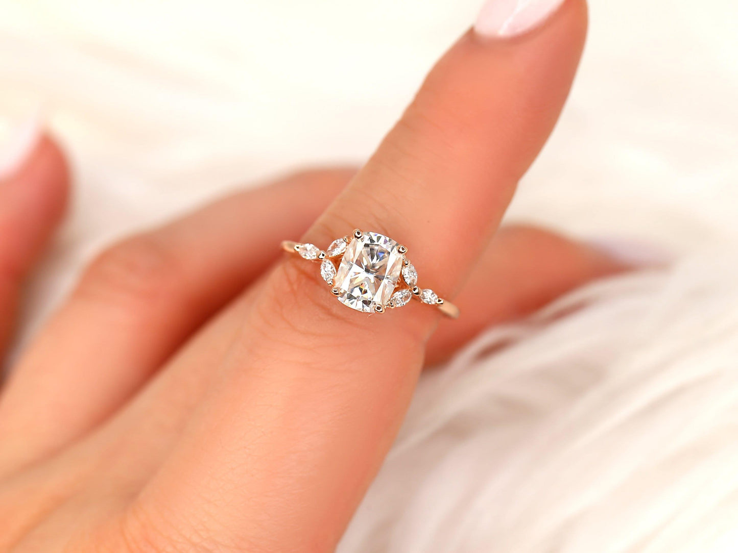 2 CT Emerald Pave Moissanite Engagement Ring