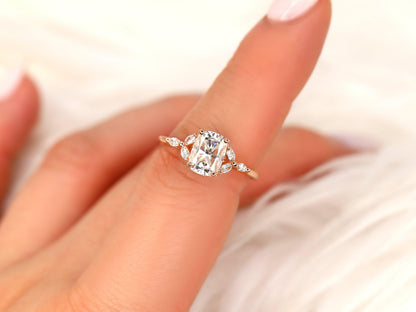 2 CT Emerald Pave Moissanite Engagement Ring