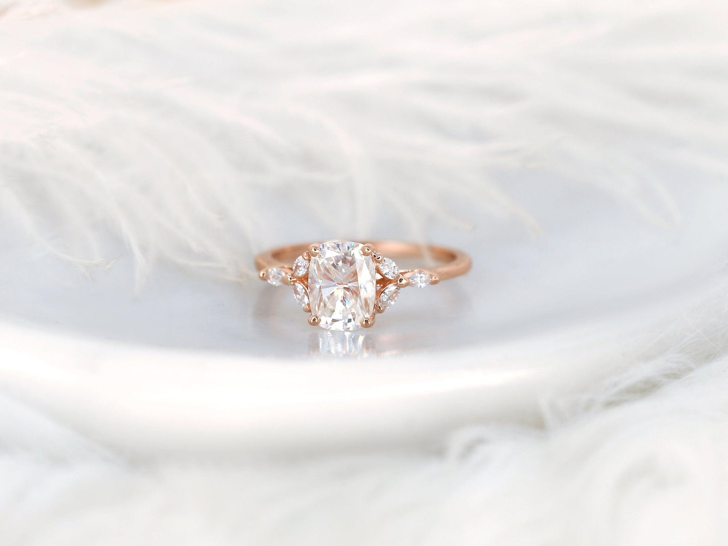 2 CT Emerald Pave Moissanite Engagement Ring