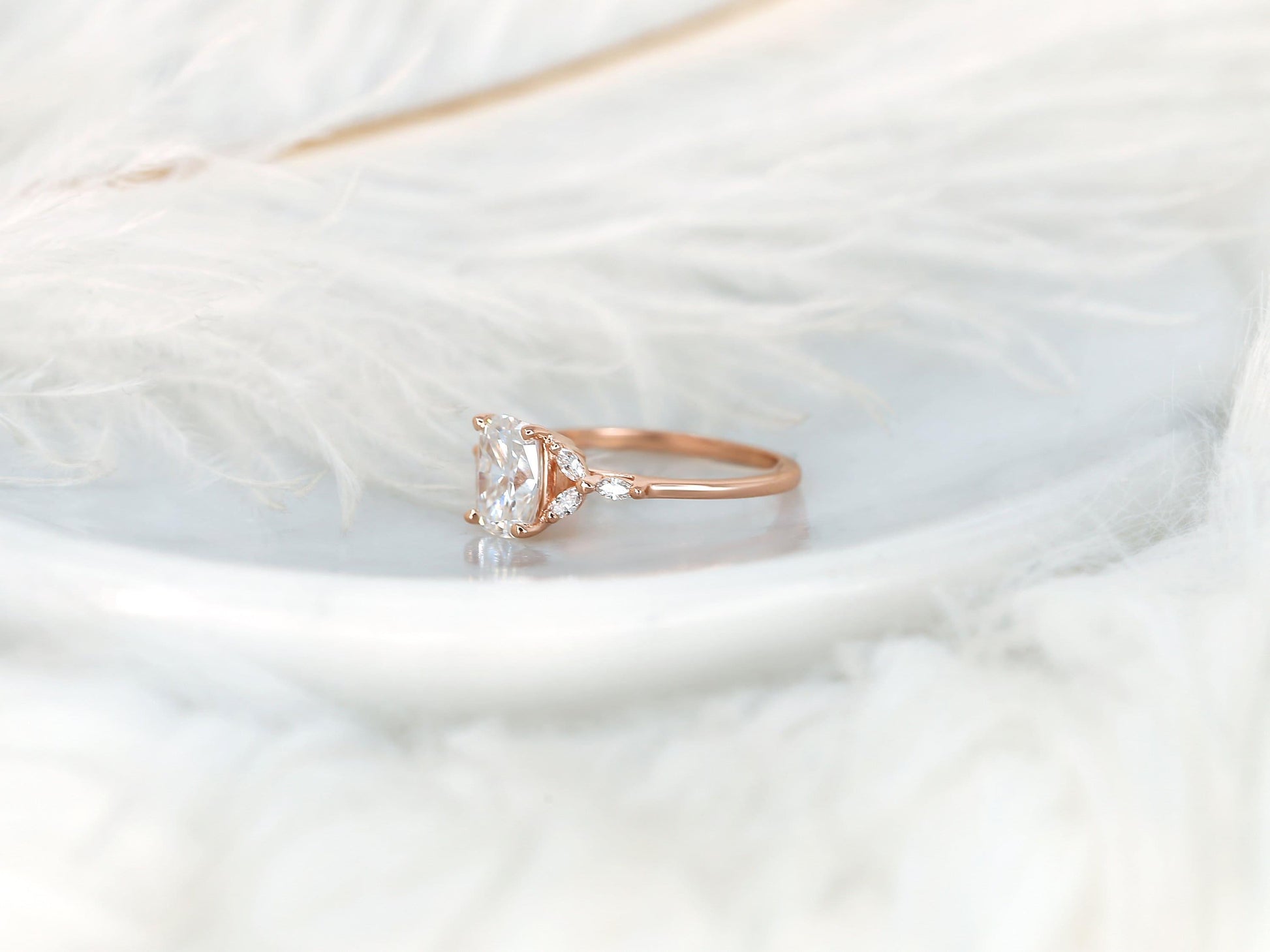 2 CT Emerald Pave Moissanite Engagement Ring
