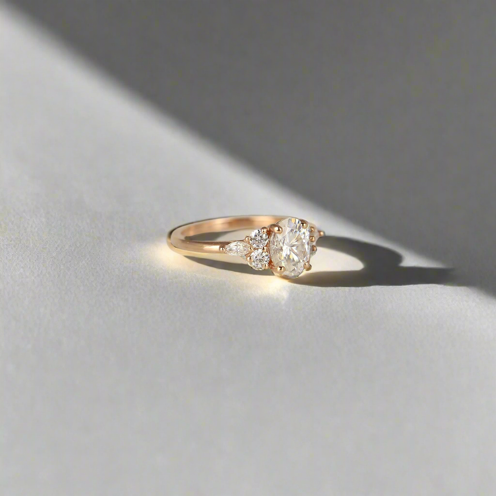 2 CT Emerald Pave Moissanite Engagement Ring