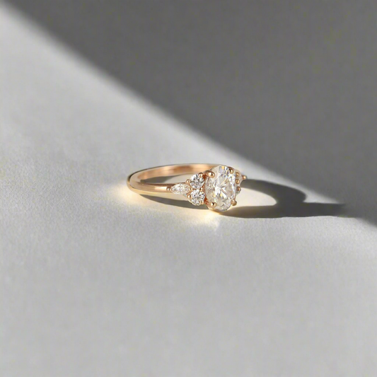 2 CT Emerald Pave Moissanite Engagement Ring